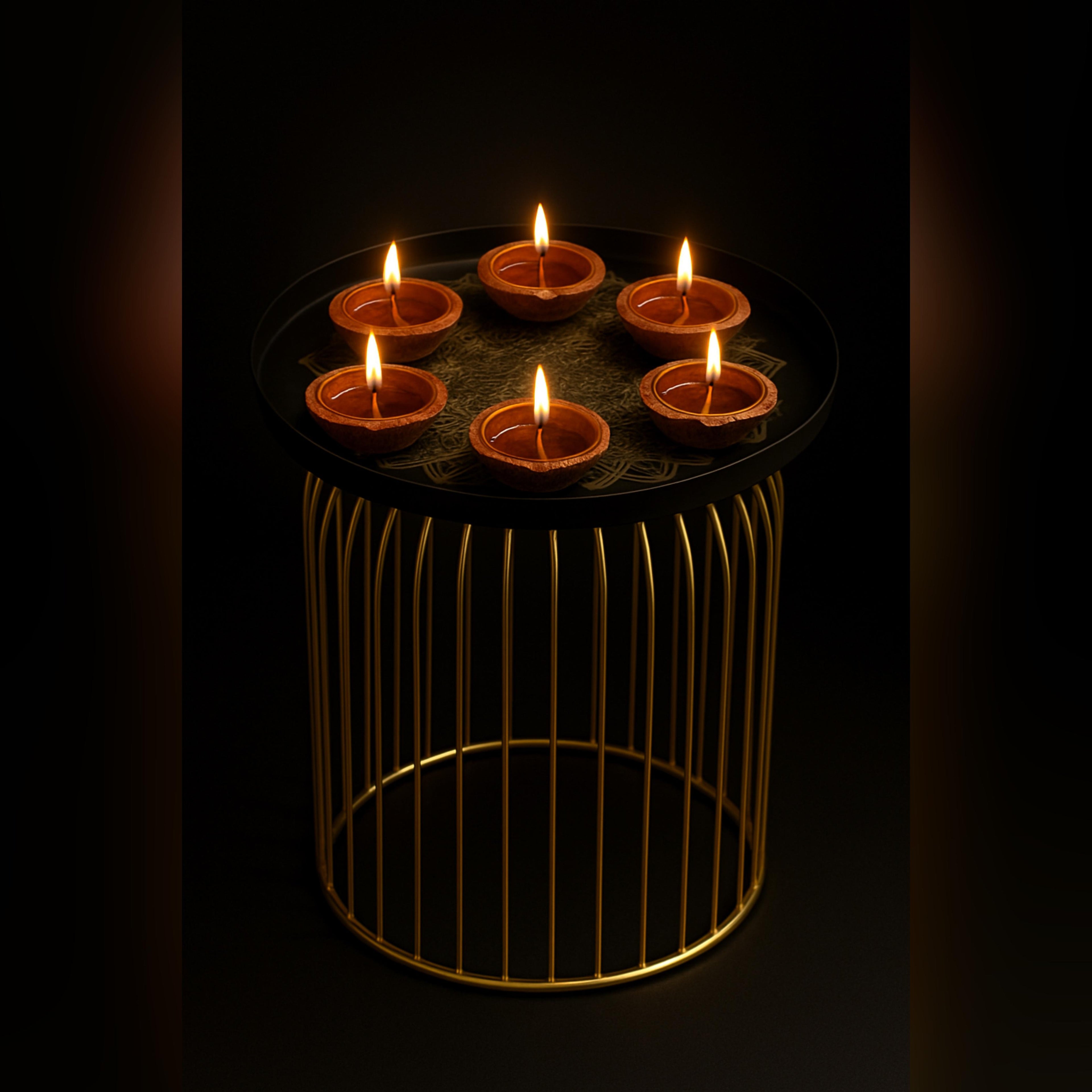 Golden Cage Nesting Table