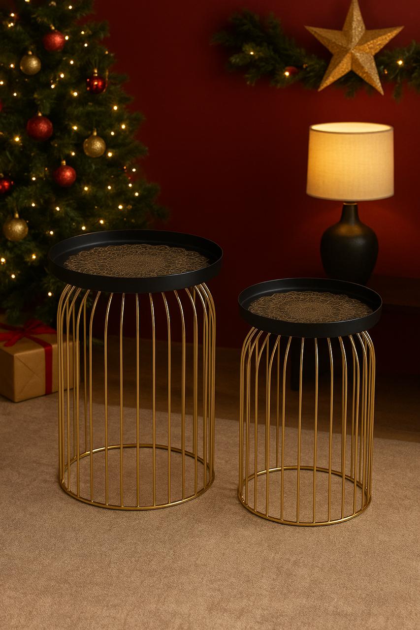 Golden Cage Nesting Table