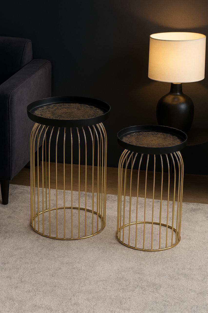 Golden Cage Nesting Table